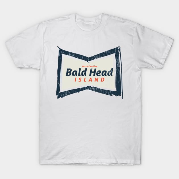 Bald Head Island, NC Summertime Vacationing Bowtie Sign T-Shirt by Contentarama